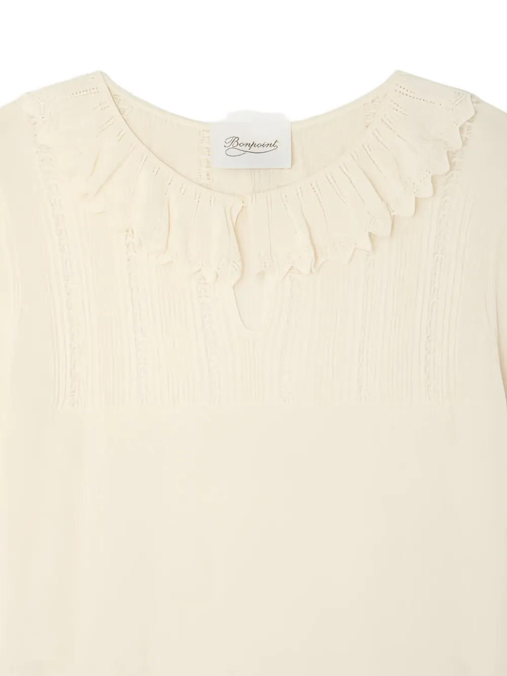 Bonpoint Ruffled Short-sleeve T-shirt - Neutrals 