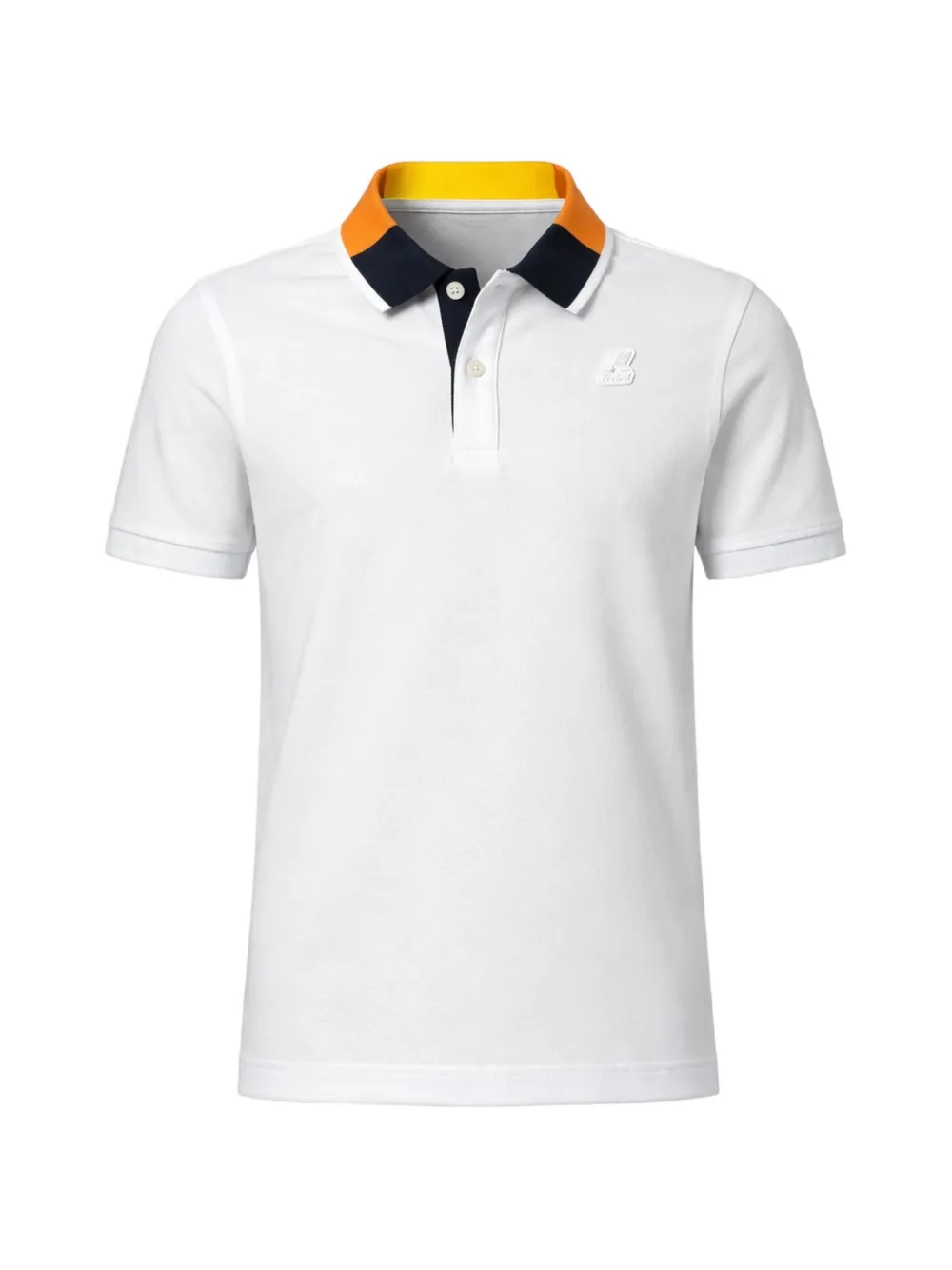 K-way Kids' Contrast-collar Polo Shirt In White