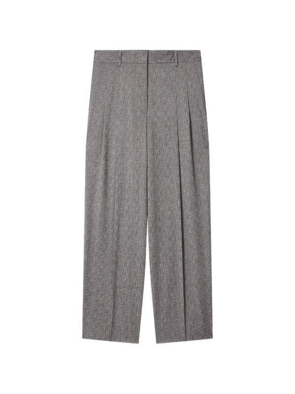 Paul Smith Textured Wool Pleated Trousers in Grey
