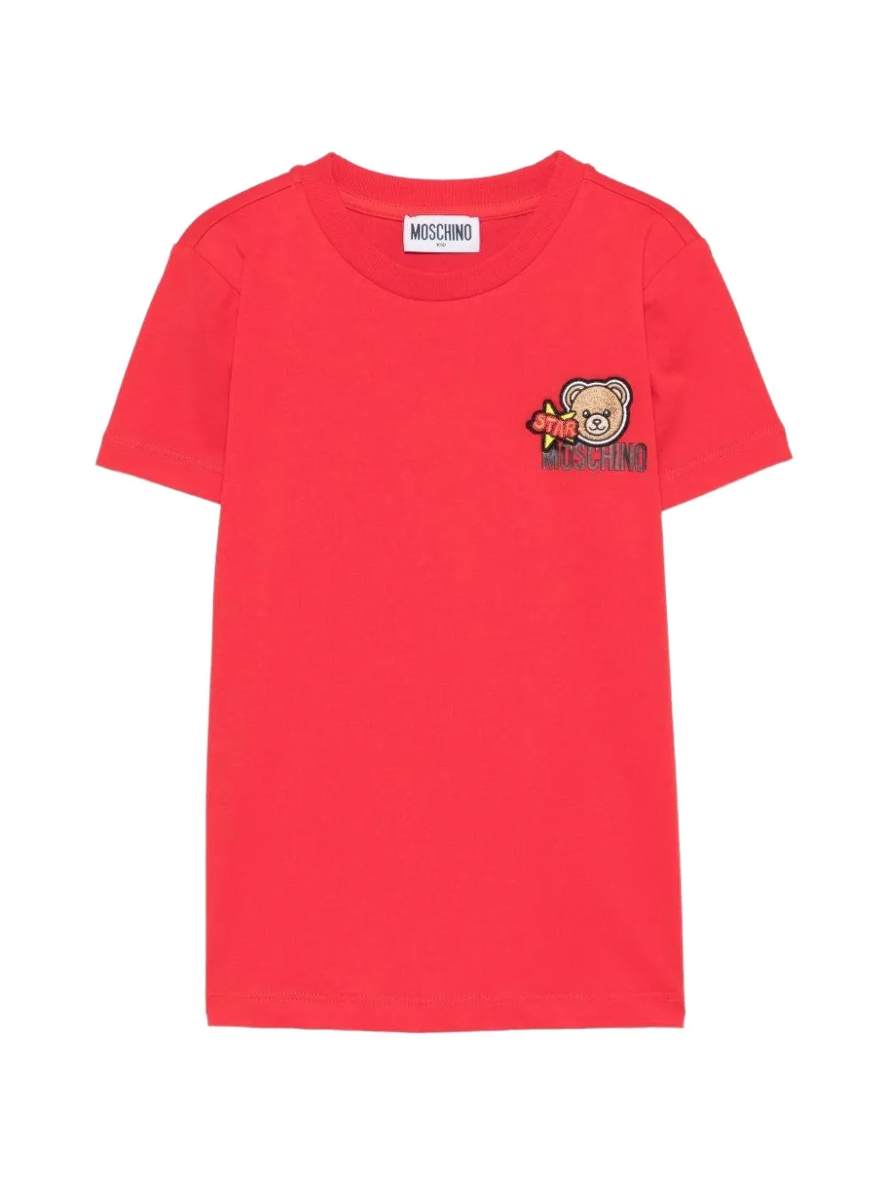 Moschino Kids teddy bear-appliqué T-shirt - Rosso