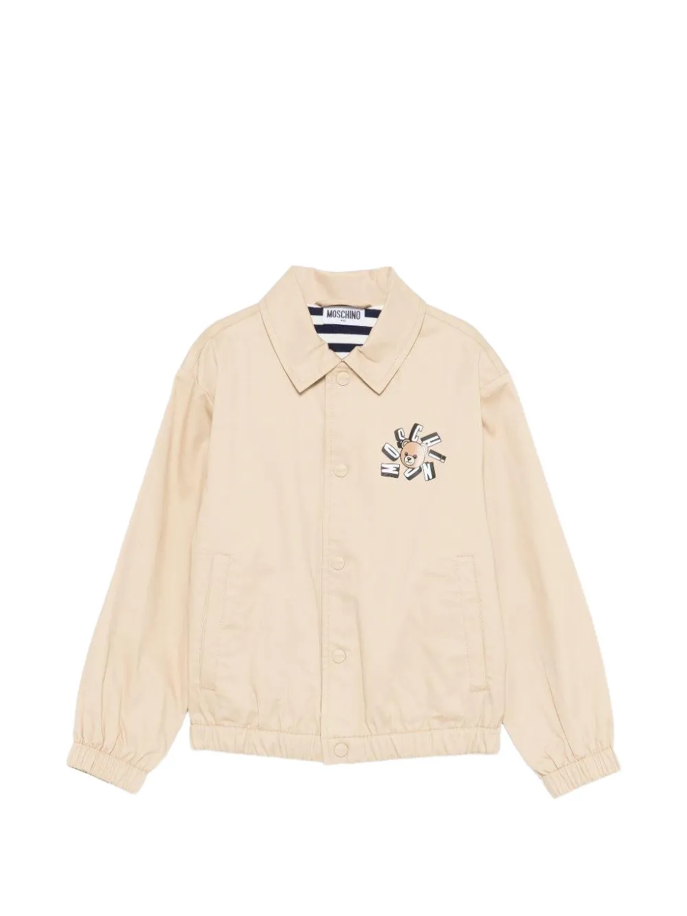 Moschino Kids buttoned graphic jacket - Toni neutri