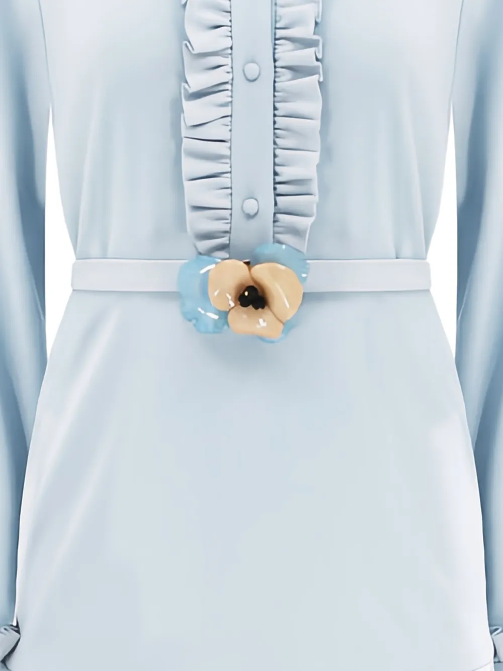  Alexis Romina Ruffled Pleated Dress - Blue 