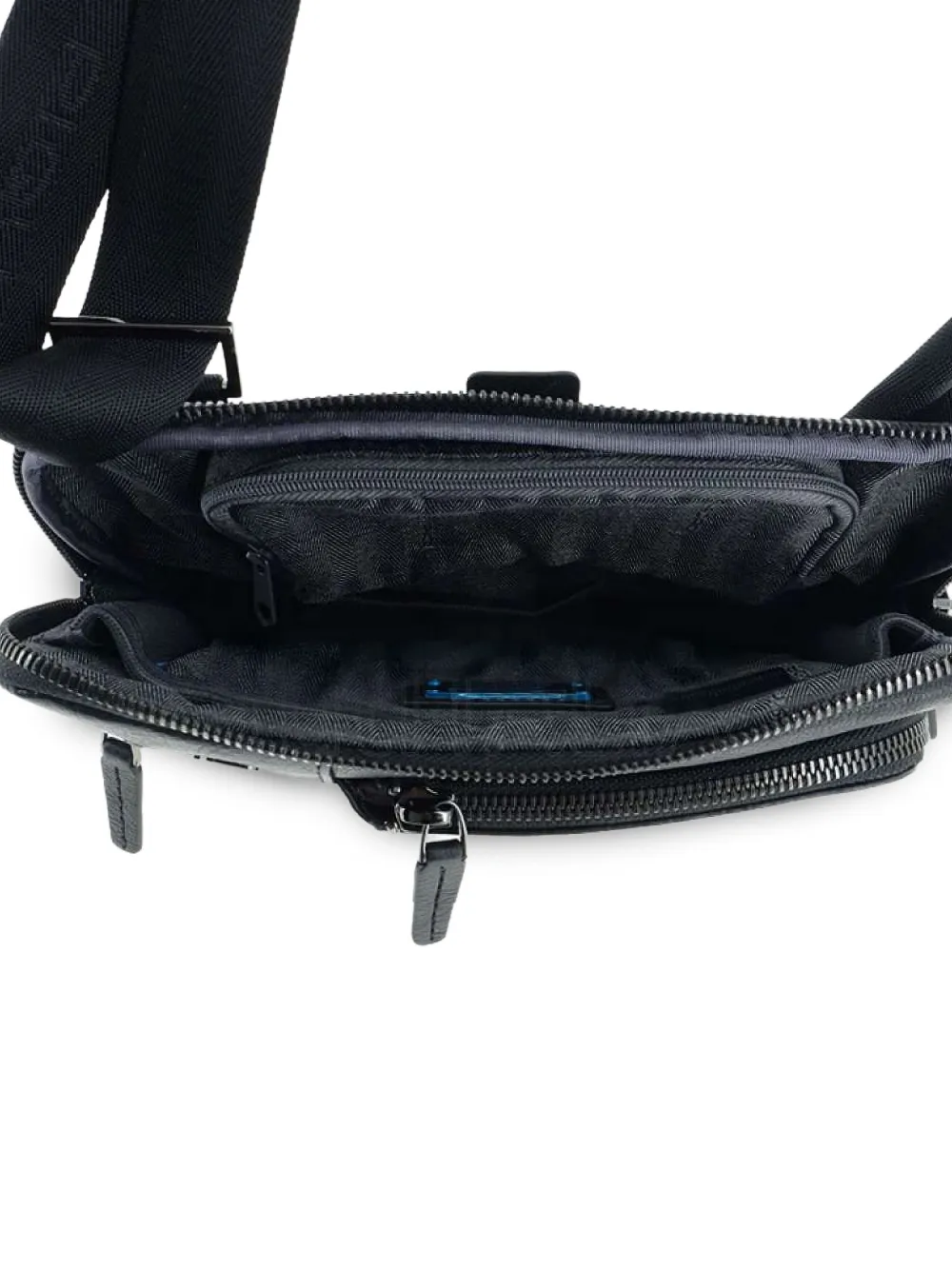  Piquadro Sac à Bandoulière à Fermeture Zippée - Noir 