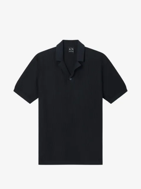 Armani Exchange playera tipo polo de canalé con botones