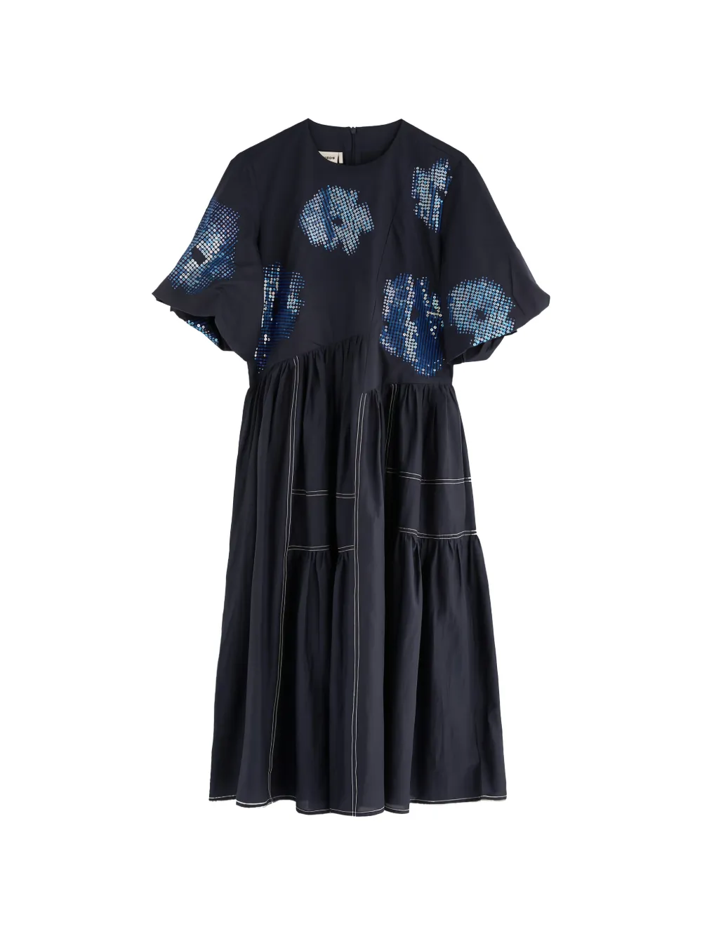 LOVEBIRDS floral-sequin midi dress - Blu