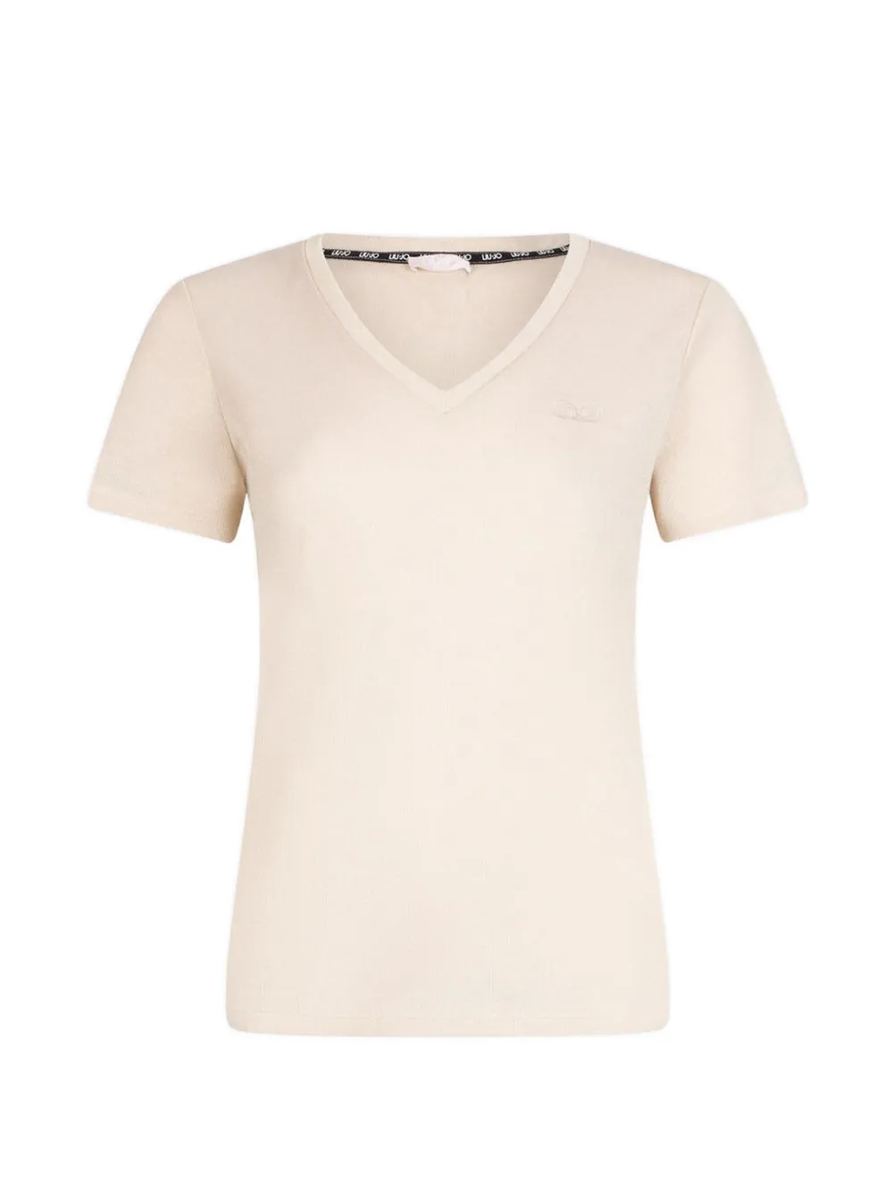 LIU JO V-neck logo-detail T-shirt - Toni neutri