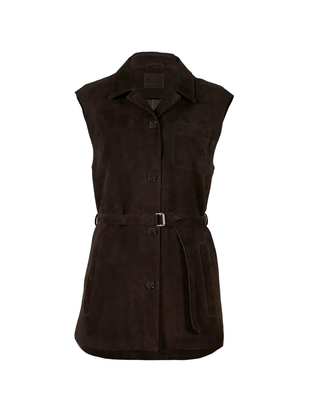 Desa 1972 belted sleeveless jacket - Marrone