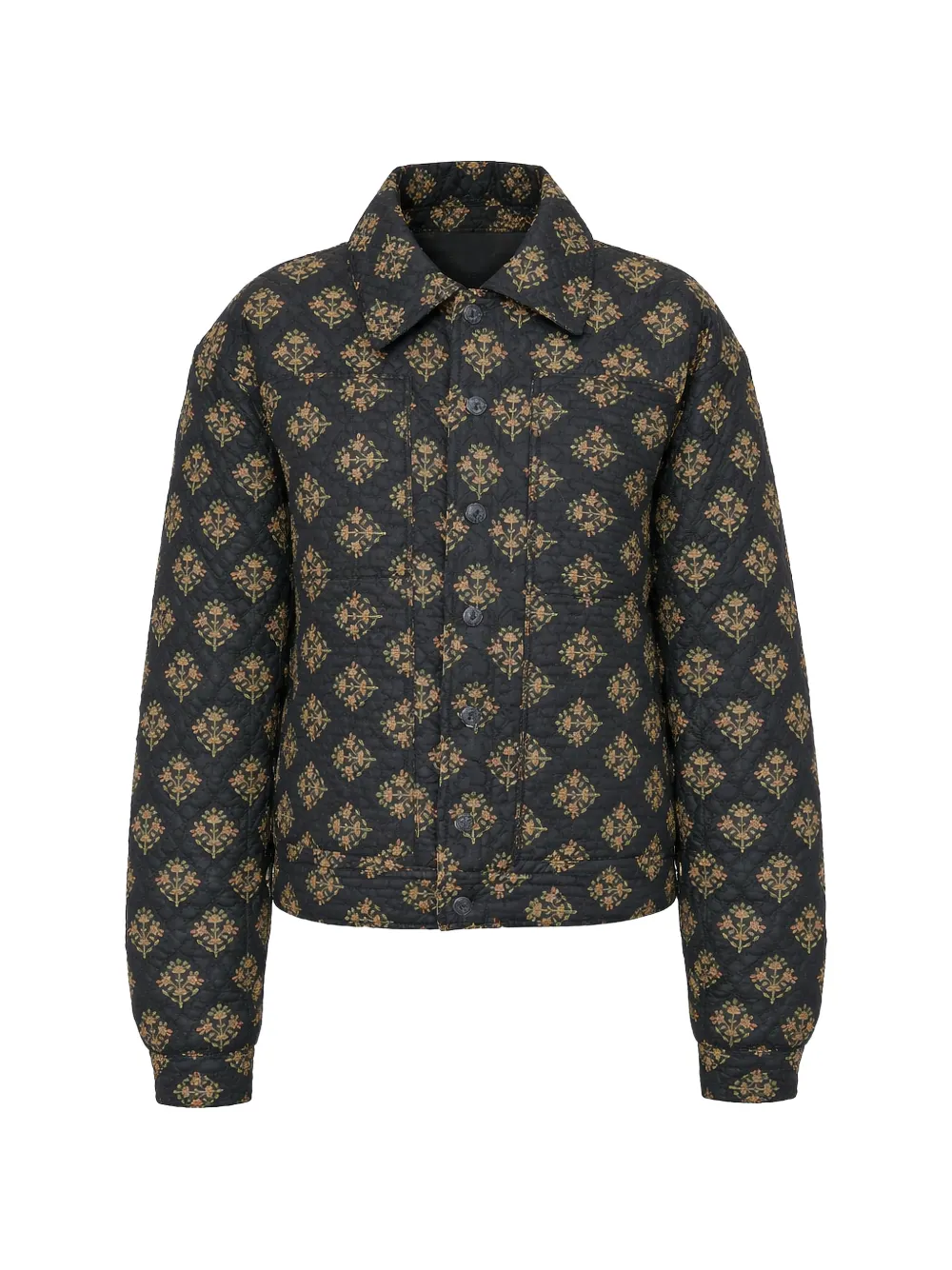 Antik Batik quilted floral jacket - Nero