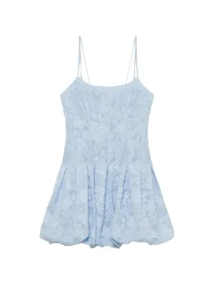 chinese dress ladies Pearl Embellished Collar Lace Midi Dress PURPLE BLUE from INA main image 0