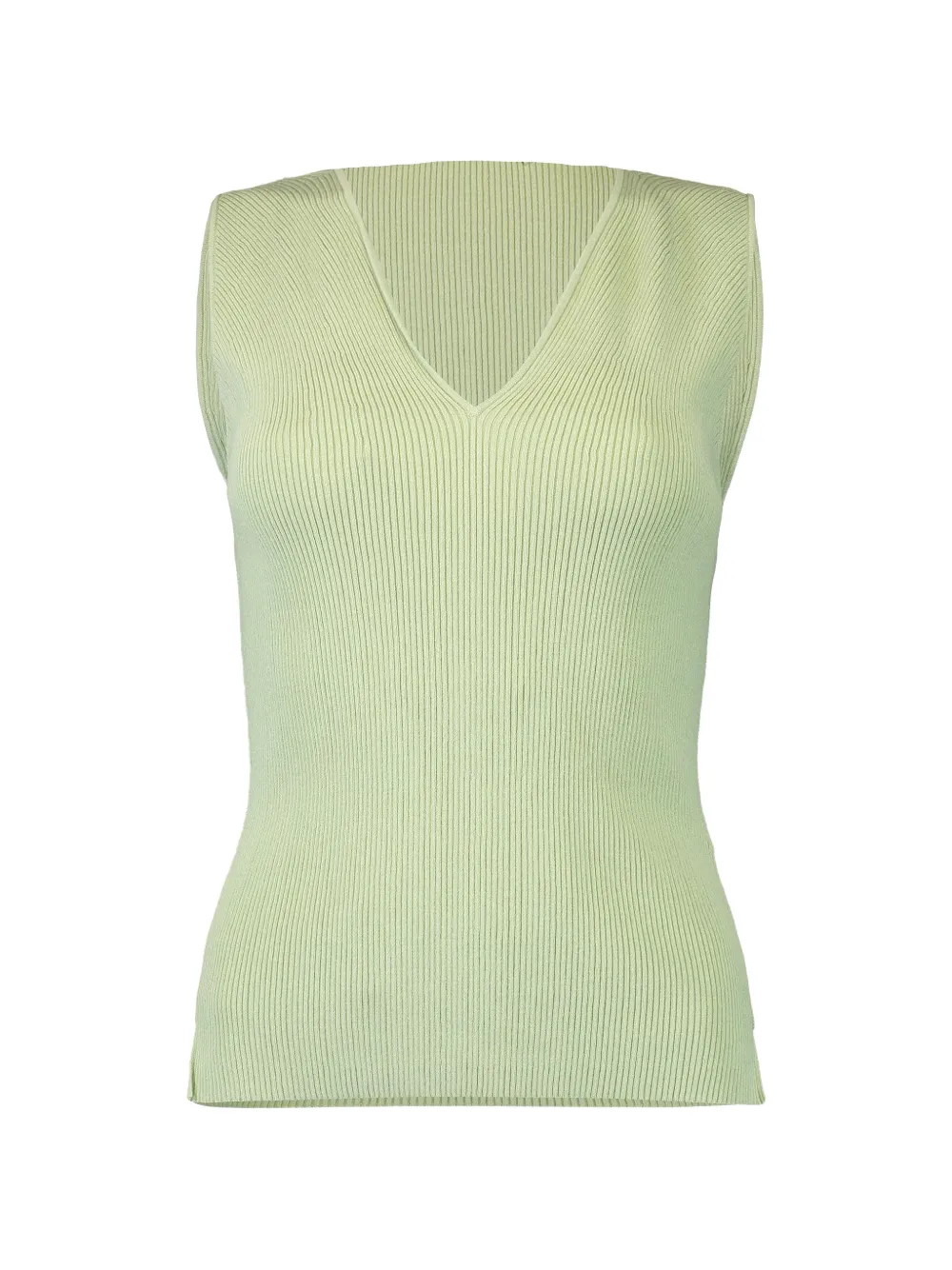 Victoria Beckham ribbed V-neck top - Verde