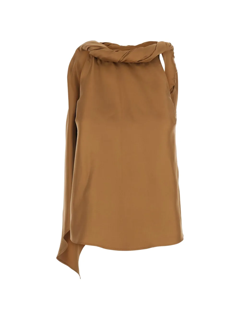 Loulou twisted-detail top - Marrone