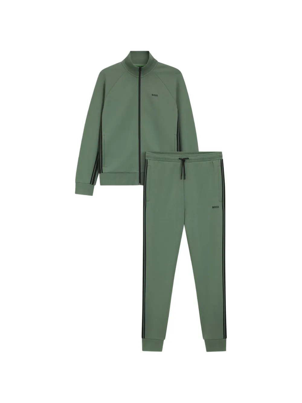 BOSS GREEN HUGO BOSS zip side stripe tracksuit - Verde