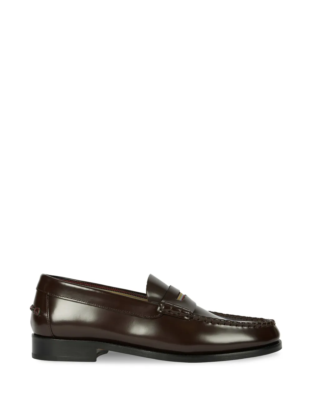 Paul Smith Lido stripe penny loafers - Braun