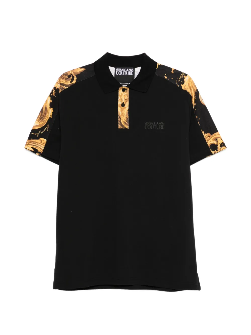 Versace Jeans Couture baroque-print polo shirt - Schwarz