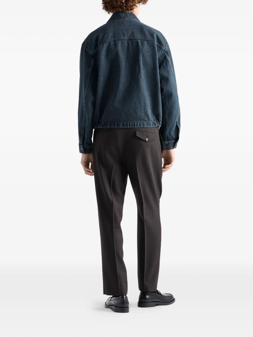  Prada Denim Blouson Jacket - Blue 