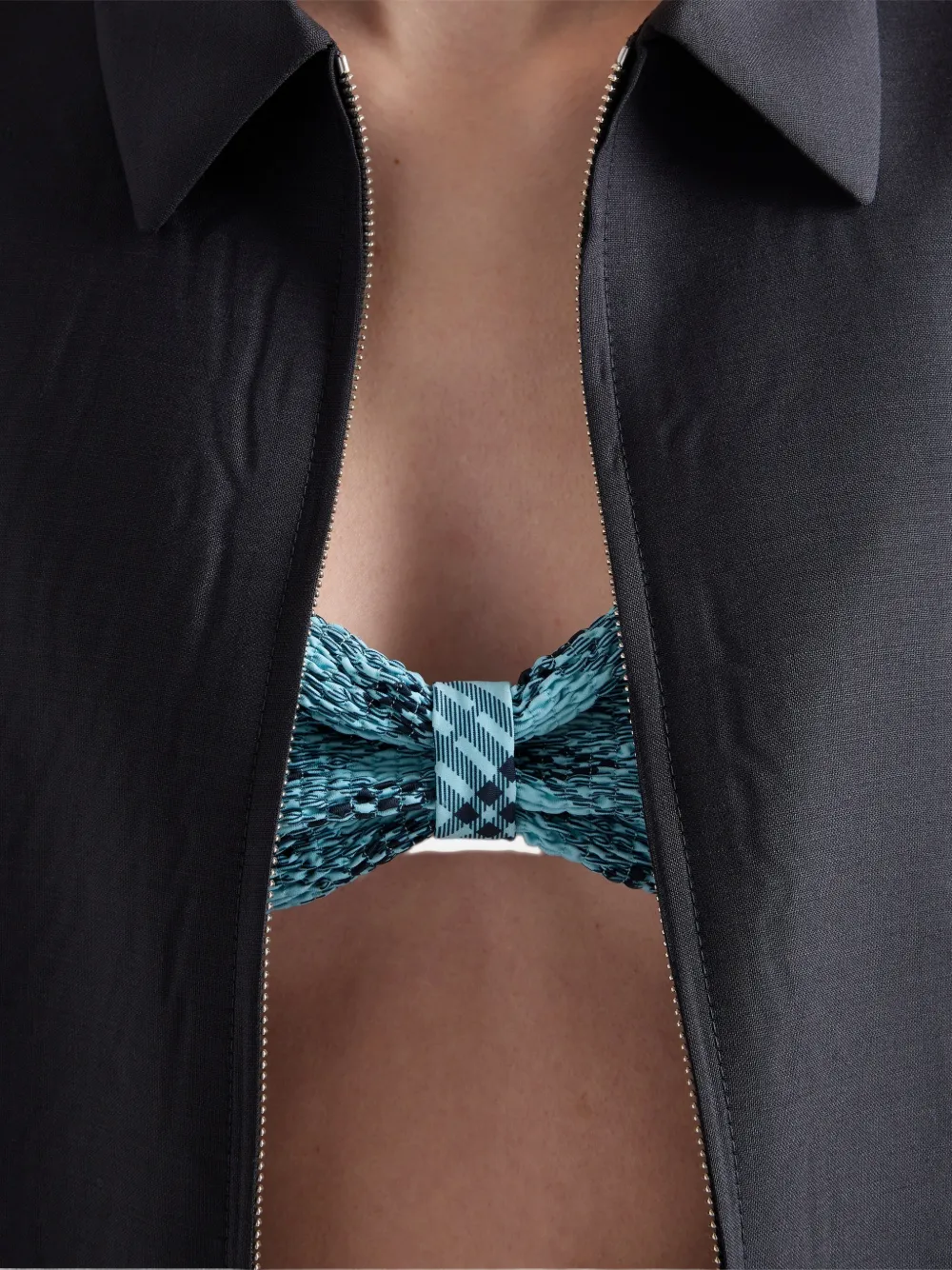Prada Geruite jersey bikinitop Blauw