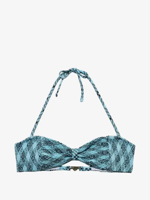 Prada top de bikini con estampado de cuadros