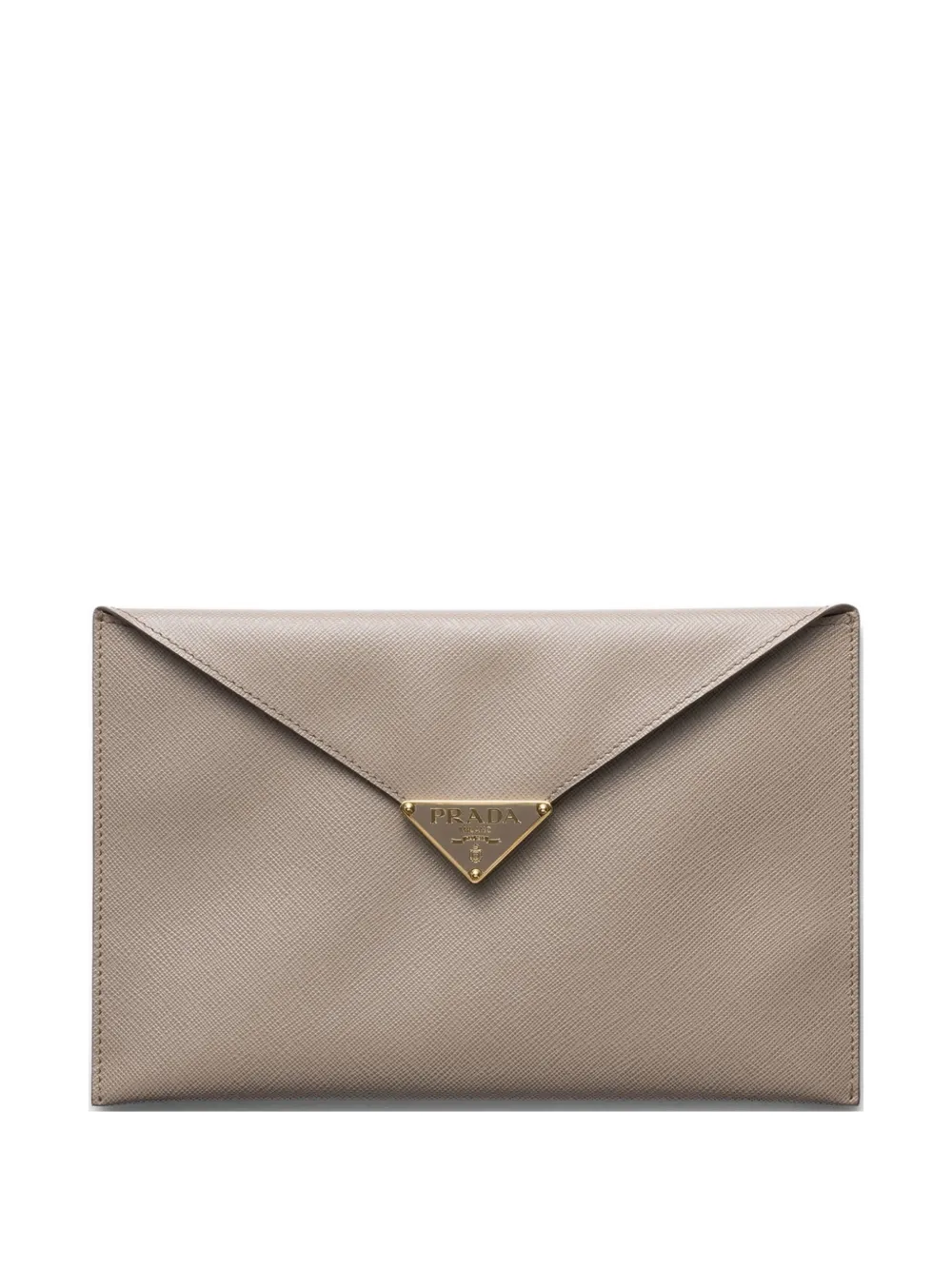 Prada Saffiano leather envelope clutch bag - Toni neutri