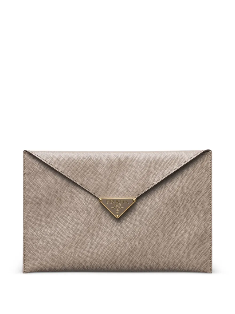 Prada Saffiano leather envelope clutch bag - Toni neutri