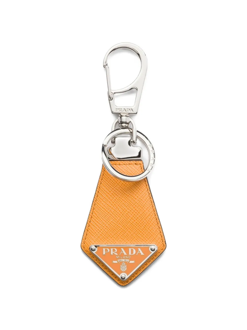 Prada Saffiano leather keychain - Arancione