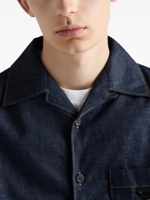 Prada Denim Bowling Shirt | Blue | FARFETCH