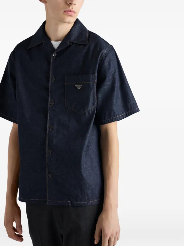Prada Denim Bowling Shirt | Blue | FARFETCH