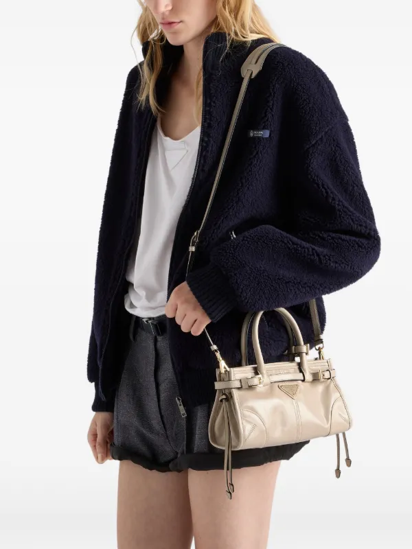 Prada ボニー レザーハンドバッグ ミニ | ニュートラル | FARFETCH JP