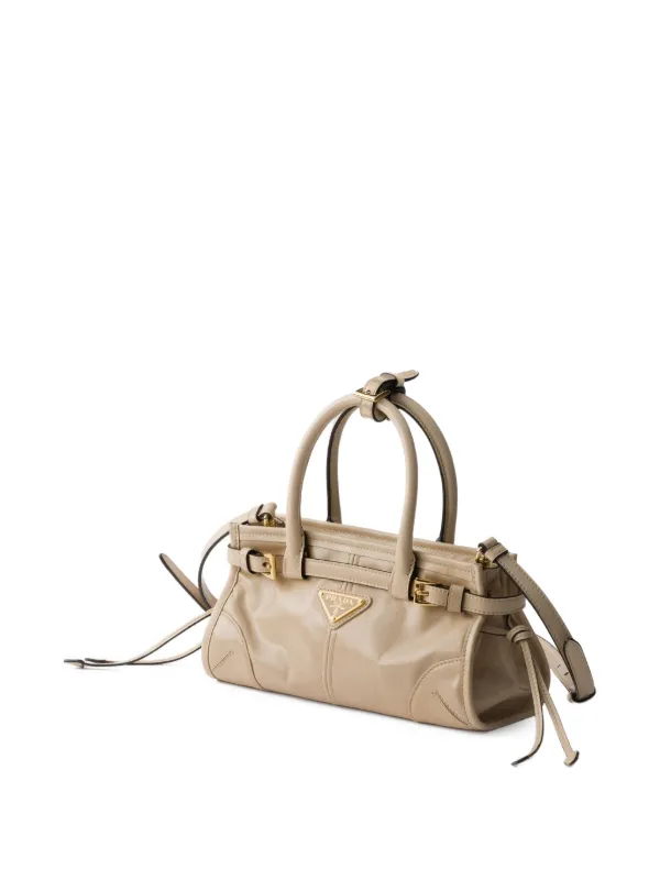 Prada ボニー レザーハンドバッグ ミニ | ニュートラル | FARFETCH JP