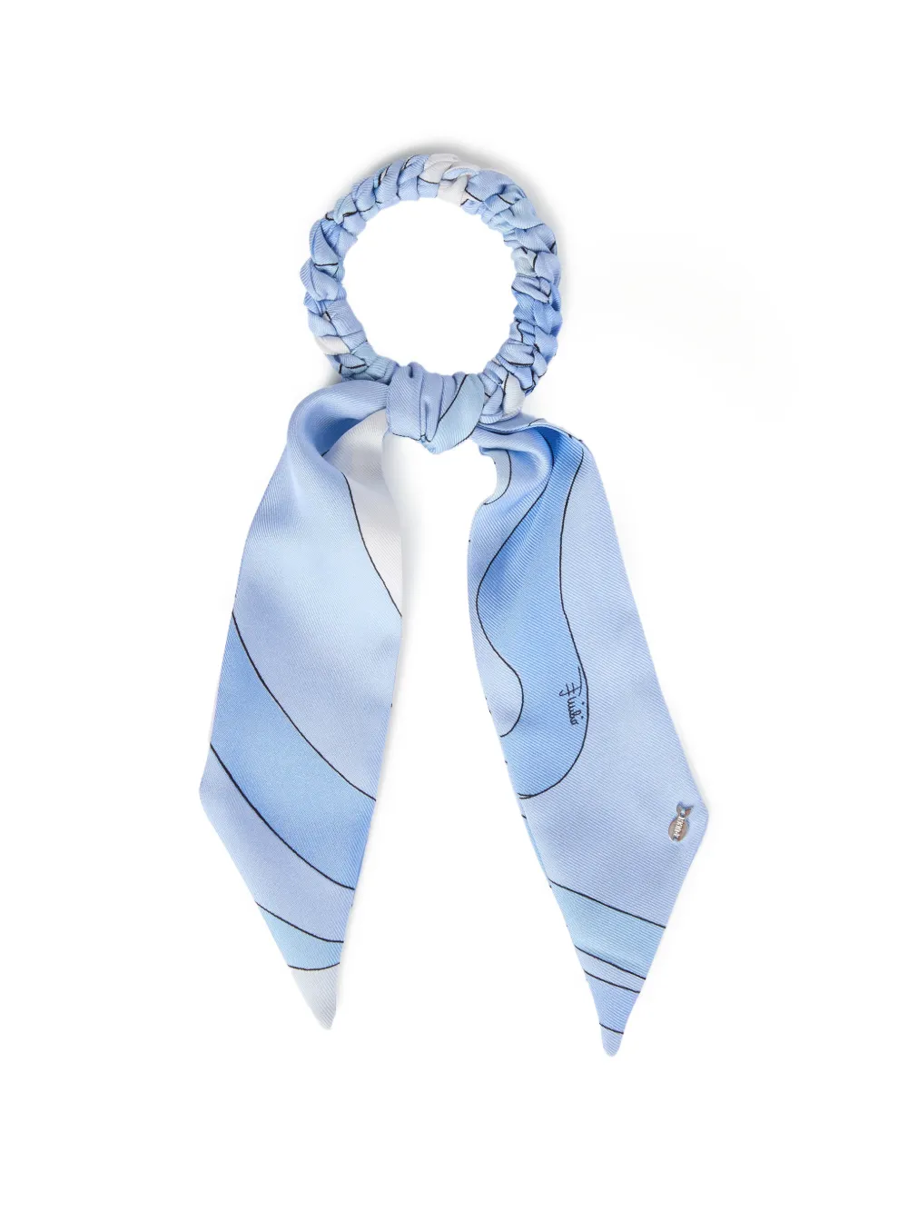 PUCCI silk hair tie with foulard-detail - Blu
