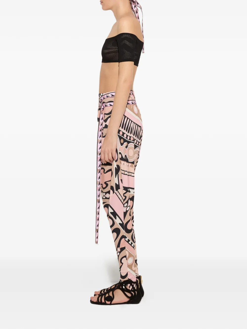 PUCCI Broek met print en ceintuur Roze