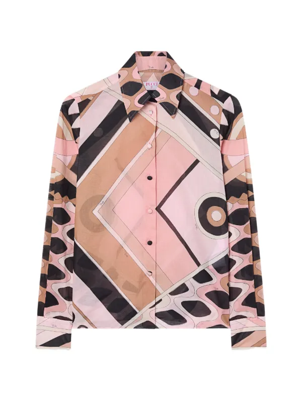 Pucci Vivara-printed Cotton Shirt in Pink
