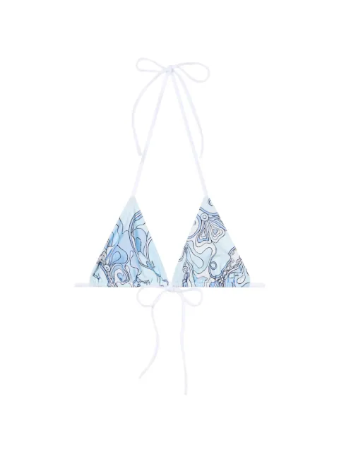 PUCCI Orchidee-print triangle bikini top