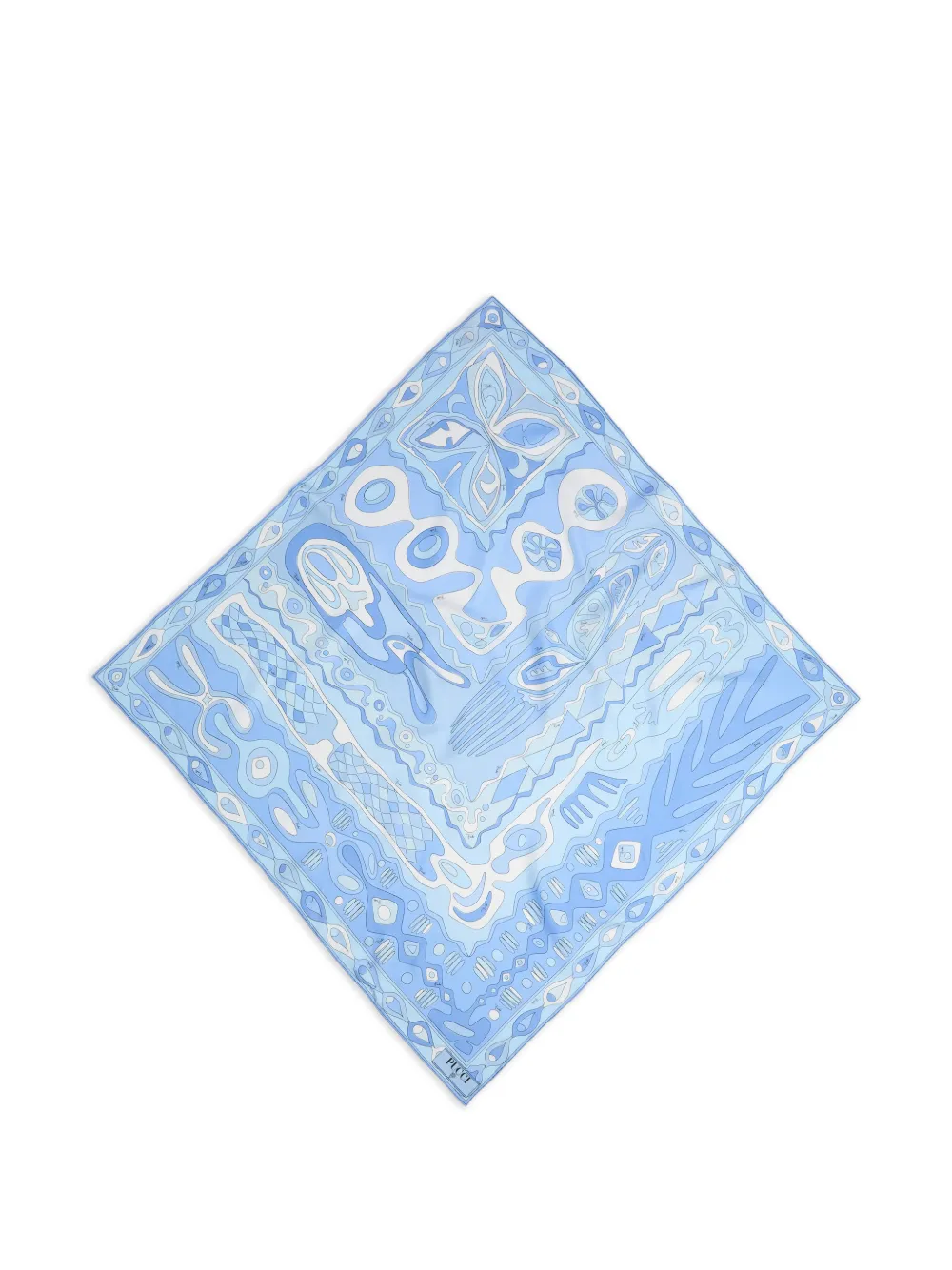 PUCCI Angoli-print silk scarf - Blu