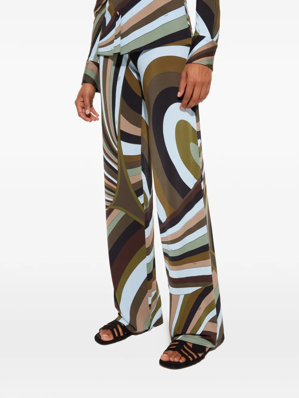 PUCCI Broek met logoprint Bruin