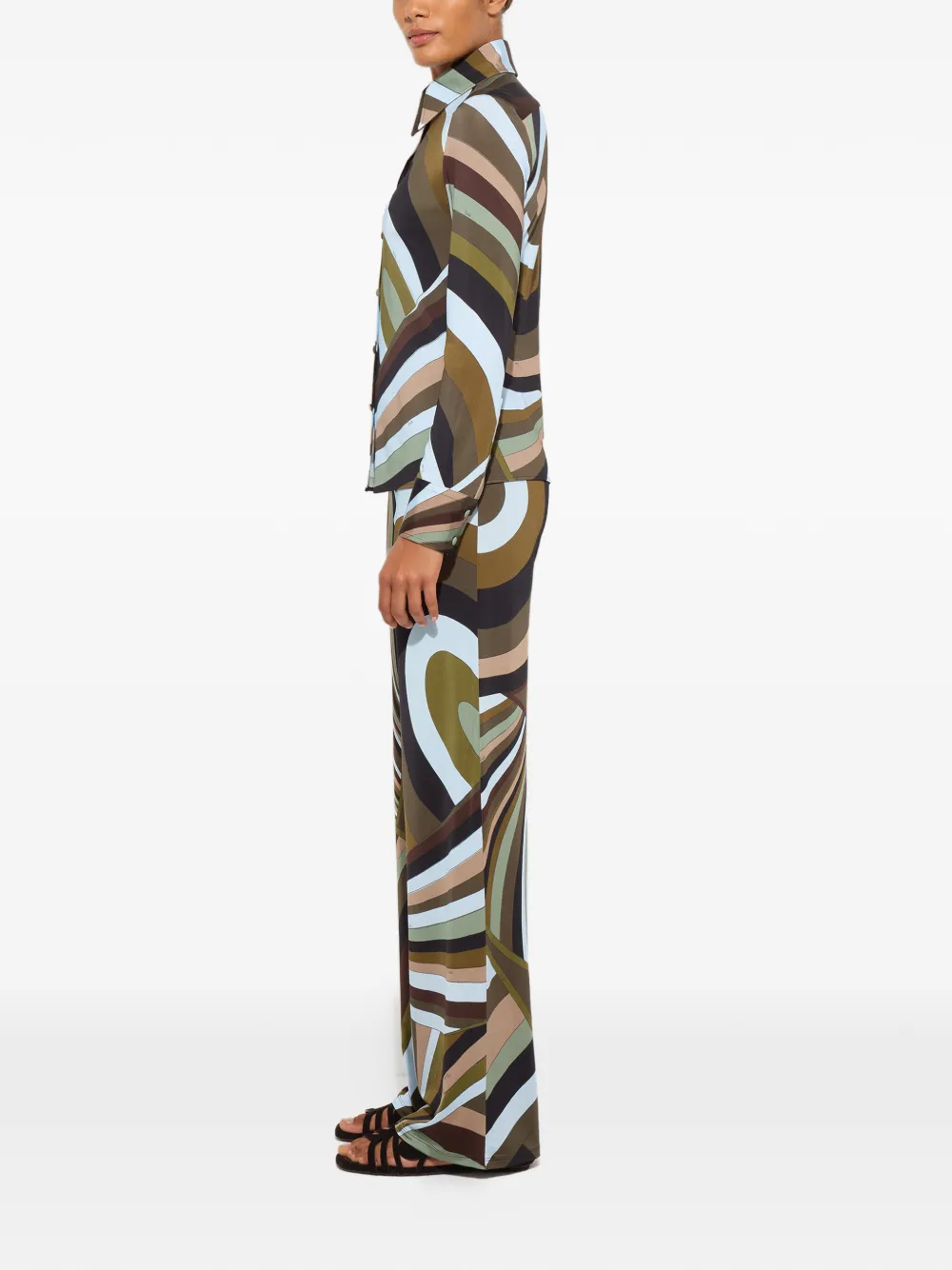  Pucci Iride-print Trousers - Brown 