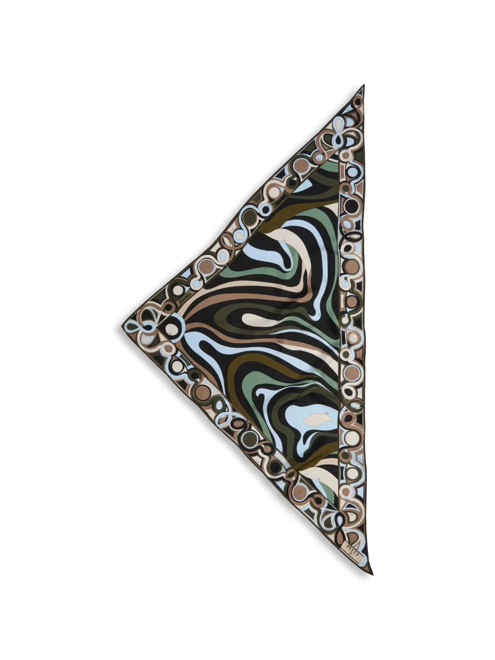 PUCCI Marmo-print silk triangle scarf - Nero