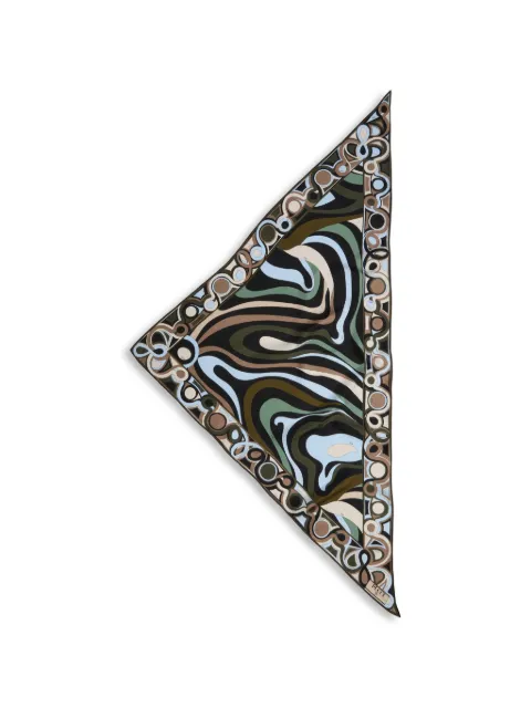 PUCCI Marmo-print silk triangle scarf