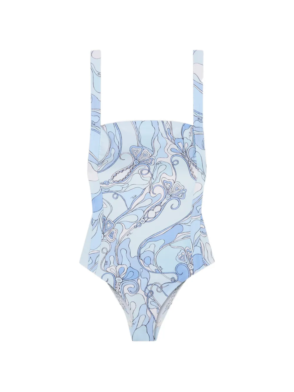 PUCCI Orchidee-print swimsuit - Blu