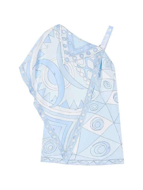 PUCCI Occhi and Vivara-Print asymmetrical silk dress