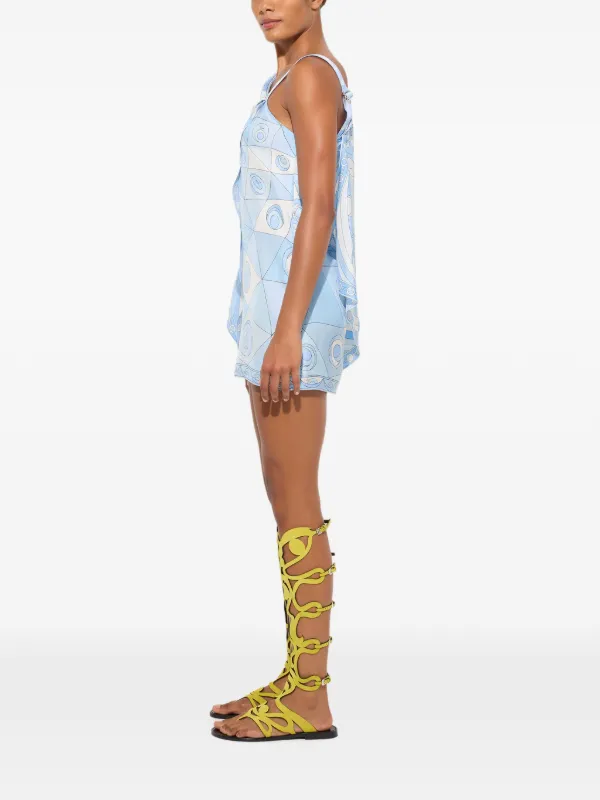 pucci vivara mini dress Vivara Print Dress with Cape PUCCI