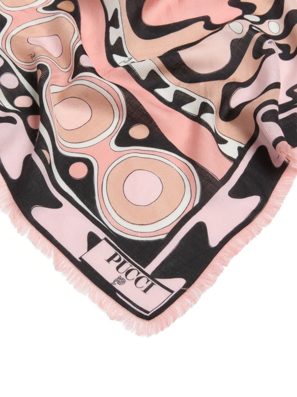 PUCCI Soleil pashmina van wol en zijde met print Roze