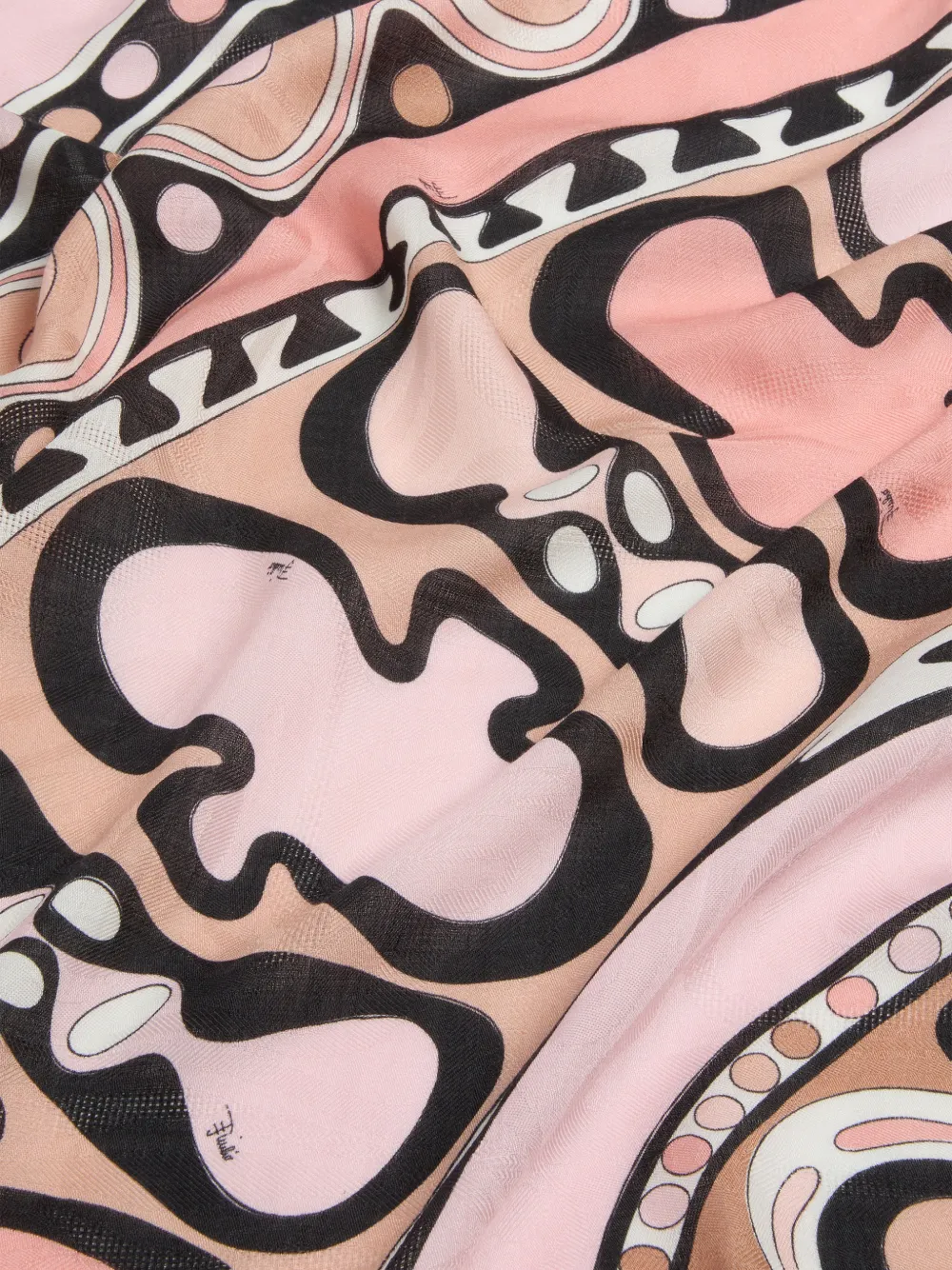 PUCCI Soleil pashmina van wol en zijde met print Roze