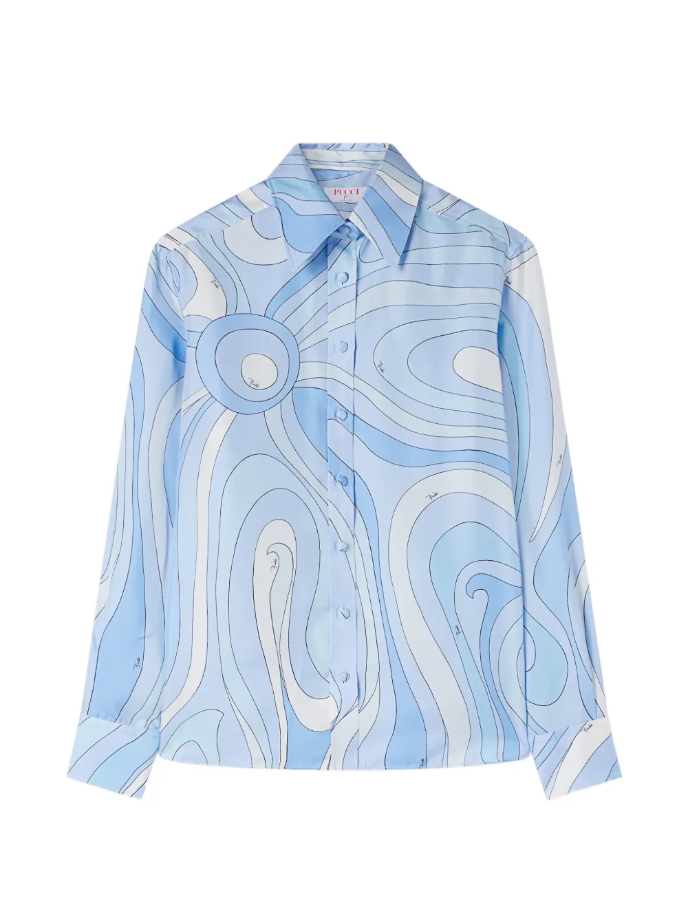 PUCCI Marmo-print silk shirt - Blu