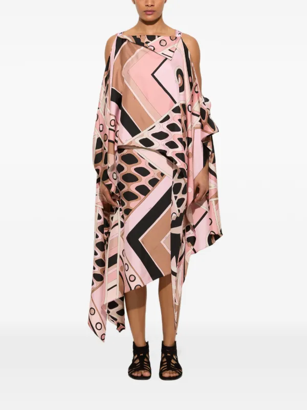 Pucci Vivara-print Silk Dress in Pink