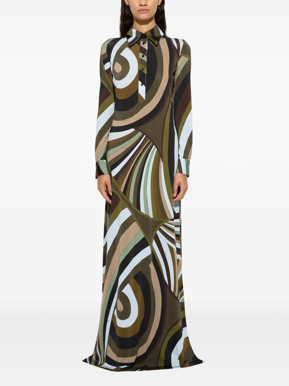 PUCCI Chemisier jurk met Iride-print Groen
