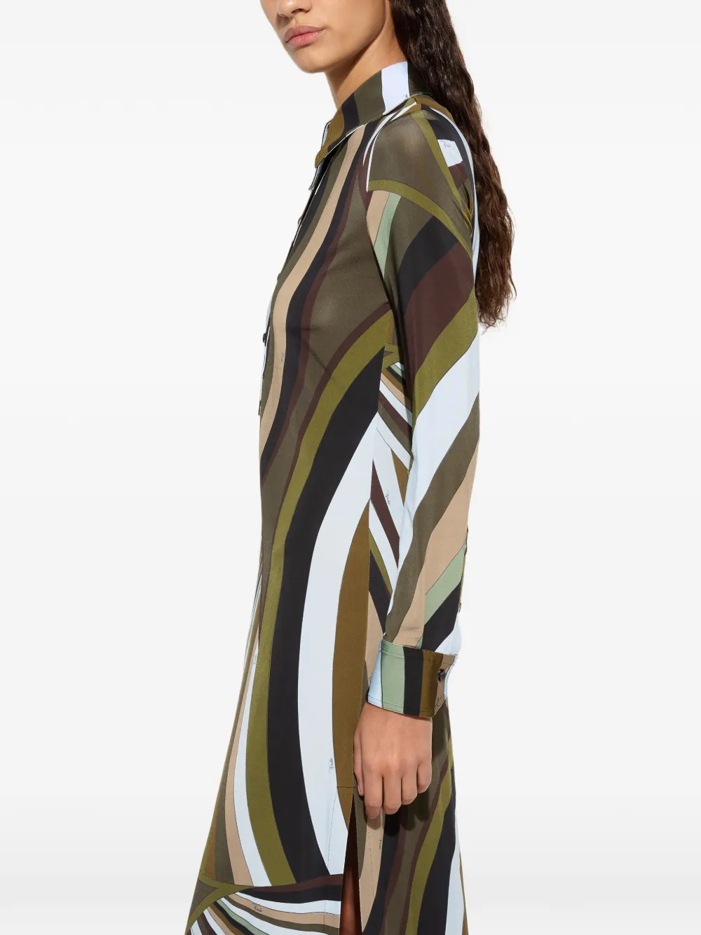 PUCCI Chemisier jurk met Iride-print Groen