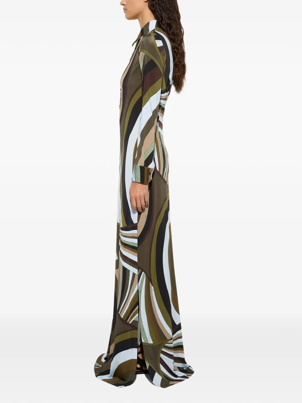 PUCCI Chemisier jurk met Iride-print Groen