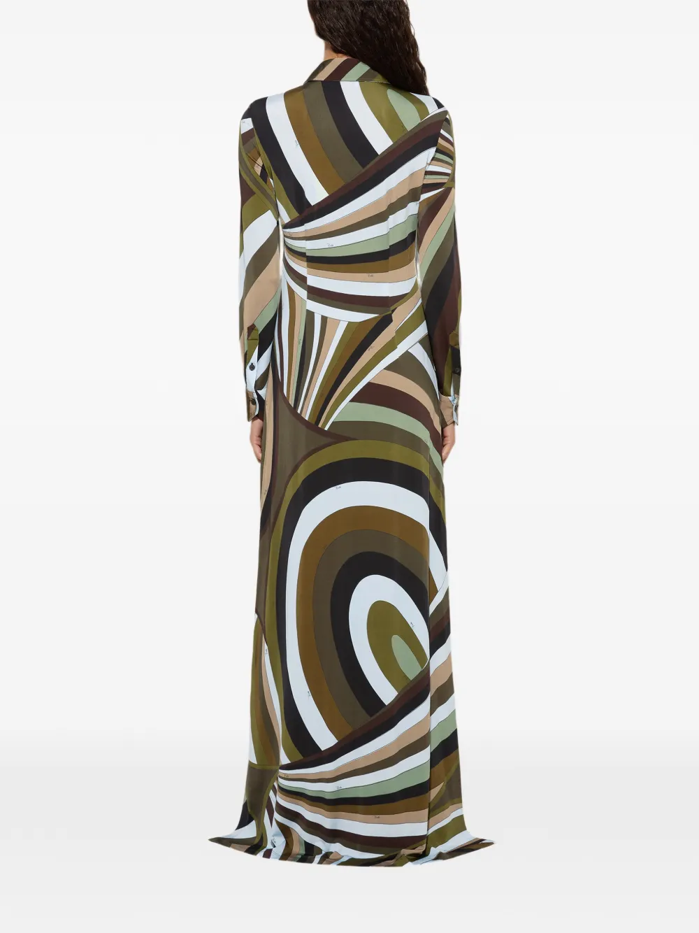 PUCCI Chemisier jurk met Iride-print Groen