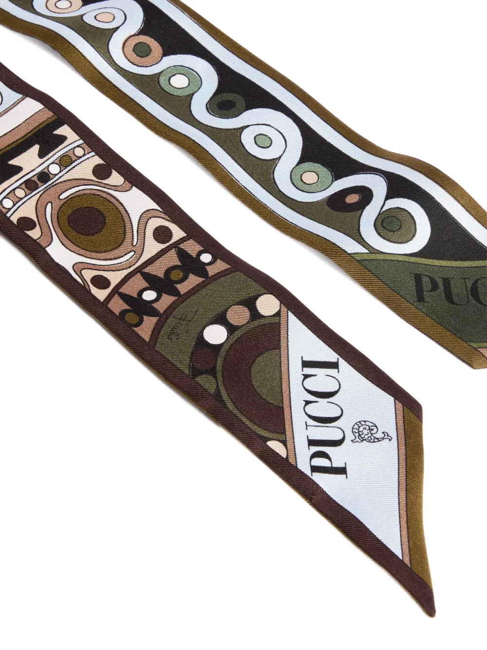  Pucci Mixed-print Silk Twill Scarf - Brown 