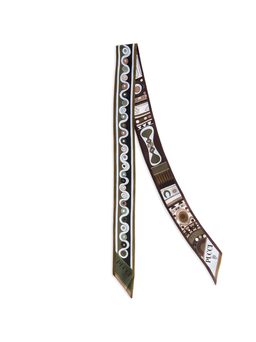 PUCCI mixed-print silk twill scarf - Marrone